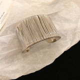 Textured Wide Cuff Bracelet (Gold & Silver)