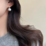 S925 Silver Needle Matte Metal Ball Drop Earrings