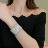 Textured Wide Cuff Bracelet (Gold & Silver)