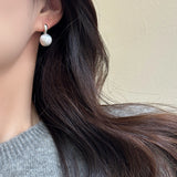 S925 Silver Needle Matte Metal Ball Drop Earrings