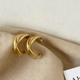 Vintage Geometric Twisted Hoop Earrings