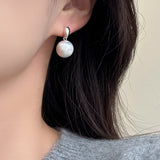 S925 Silver Needle Matte Metal Ball Drop Earrings