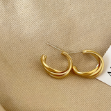 Vintage Geometric Twisted Hoop Earrings