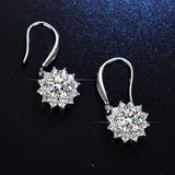 Sunflower Simulated Moissanite 1-Carat Drop Earrings