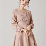 A-line Dusty Pink Short Dress