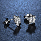 Snowflake Simulated Moissanite Light Luxury Stud Earrings