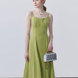 Waist Strap Dress with Knitted Cardigan