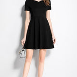 Peach Collar A-line dress