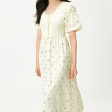 A-line Bubble Sleeve Dress