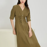 V-Neck Slimming A-Line Dress