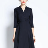 Concealed Waist Navy Blue Dress