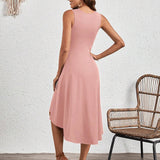 Sleeveless Ruched A-Line Midi Dress