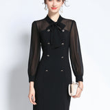 Black Slim Fit Workwear Dress