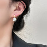 S925 Silver Needle Matte Metal Ball Drop Earrings