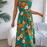 Floral Tie-Strap Smocked Waist Midi Dress