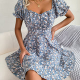 Floral Tie - Waist Flare Dress