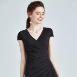 Short-sleeve black dress