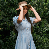 Striped Puff Sleeve Button-Front Mini Dress