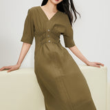 V-Neck Slimming A-Line Dress