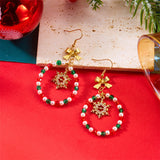 Christmas Beaded Bow Drop Earrings (Multi - Styles)