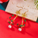 Christmas Beaded Bow Drop Earrings (Multi - Styles)