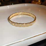Gold-Plated Zircon Titanium Steel Diamond-Weave Women’s Bangle