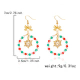 Christmas Beaded Bow Drop Earrings (Multi - Styles)