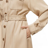 Loose Collar Split Trench Coat