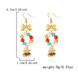 Christmas Beaded Bow Drop Earrings (Multi - Styles)
