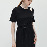 Round Neck Short Sleeved Dress