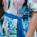 Hydrangea Bloom Belted Maxi Dress
