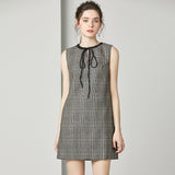 Vintage Plaid Woolen Dress