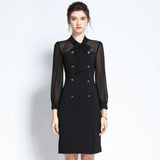 Black Slim Fit Workwear Dress