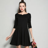 Peach Collar A-line dress