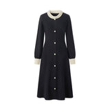 Round Neck Long Sleeved Knitted Dress