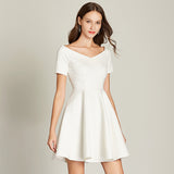 V-neck A-line Short Sleeved Dress