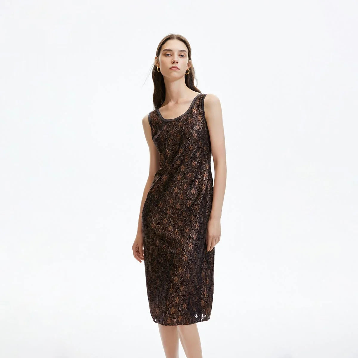 Organza Slit Waist Cinching Dress