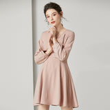 A-line Dusty Pink Short Dress