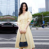 V-Neck Slimming A-Line Dress