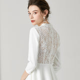 V-neck A-line Lace Dress