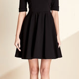 Collar Slim Fit Black Dress