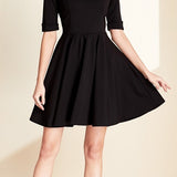 Collar Slim Fit Black Dress