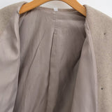 V-neck Double-breasted Tweed Coat