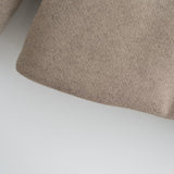 V-neck Double-breasted Tweed Coat