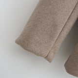 V-neck Double-breasted Tweed Coat