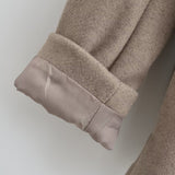 V-neck Double-breasted Tweed Coat
