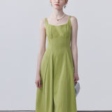 Waist Strap Dress with Knitted Cardigan
