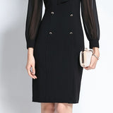 Black Slim Fit Workwear Dress