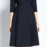 Concealed Waist Navy Blue Dress