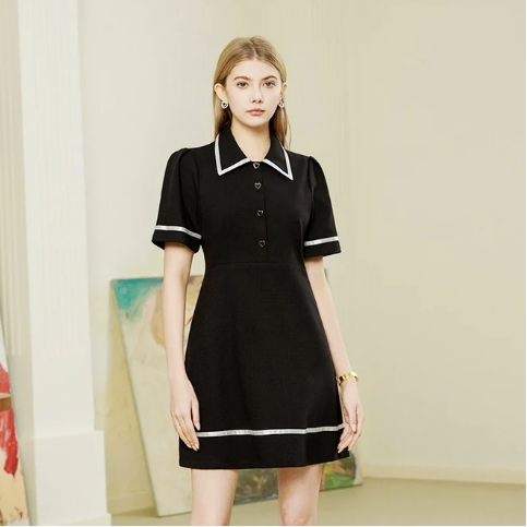 Collar striped dress